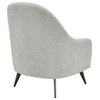 Selene Lounge Chair, Taupe Fabric With Black Chrome Steel Legs