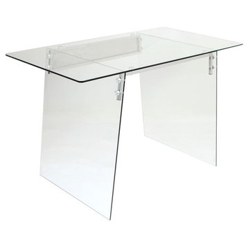 LumiSource Glacier Desk, Clear and Chrome