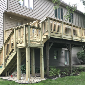 Elevated Pressure Treated Pine Deck in Naperville, IL