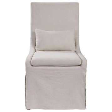Uttermost Coley 23 x 40" White Linen Armless Chair