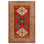Bareen's Designer Rugs - Antique Tribal Shirvan Brent Red/Beige Wool Rug - 4'4 x 6'6 - Create a new dimension of style in your home with this breath-taking hand-knotted rug featuring incredible luxurious texture and appearance. This gorgeous Sherwan rug also known as "Shirvan" is hand-knotted by Persian master weavers from Azerbaijan in Afghanistan using precious handspun Ghazni wool and vegetable dyes. Featuring vibrant awe-inspiring color pallet with intricate geometrical design these one of a kind rugs are rooted in the traditional styles of Eastern Turkey and the Caucasus. These beautiful rugs consist of anywhere from 280-300 kpsi giving it such intricate design and a 3x5 takes about 4-6 months to complete.