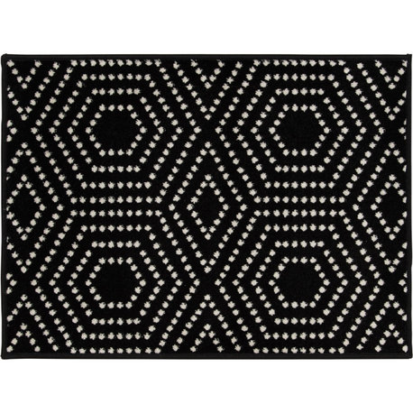 Loomaknoti Talterriz Black and White Area Rug, 2'3"x3'