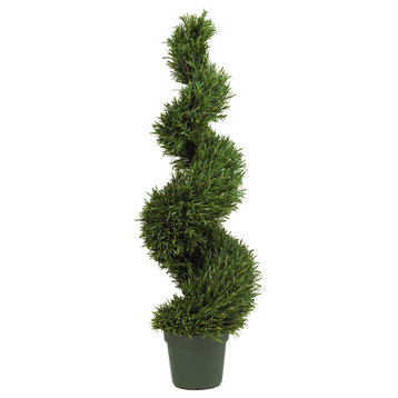 4' Indoor and Outdoor Rosemary Spiral Silk Tree