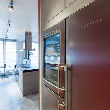 Cuisine moderne en bois mélèze grisé