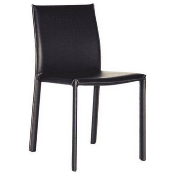 Black Burridge Leather Dining Chair
