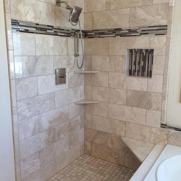 Marble Shower, Brick Pattern with Niche