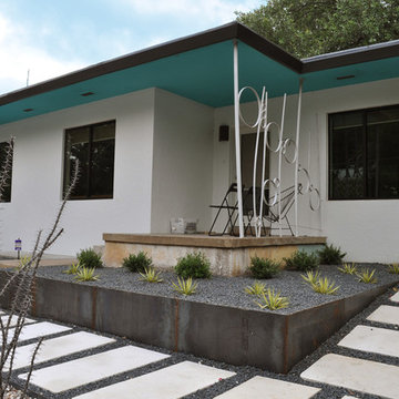Travis Heights Modern Home Front Pathway