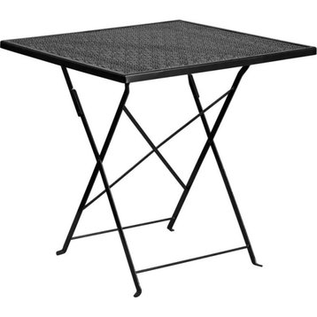28" Folding Patio Table, Black