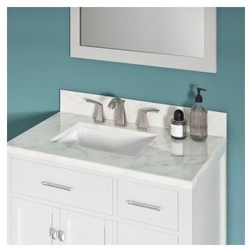 11"X15"X6.5" Porcelain Rectangular Undermount Bathroom Vanity Sink