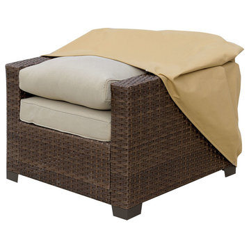 Benzara BM183737 Fabric Dust Cover for Outdoor Chairs, Medium, Light Brown