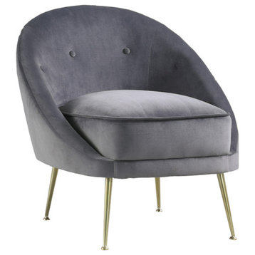 Olivia Grey Velour w/ Gold Legs Accent Chair