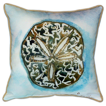 Betsy Drake Betsy's Sand Dollar Extra Large 22 X 22 Indoor/Outdoor White Pillow