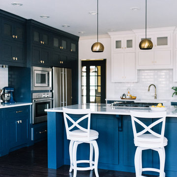 Alexandra Lauren Interior Design, Navy Blue Kitchen, Jackson, Tennessee