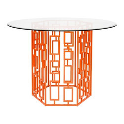 Worlds Away Jackson Orange Powder Coated Dining Table - Dining Tables