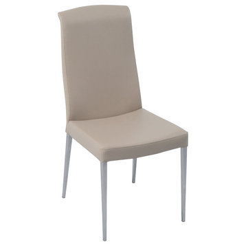 Modern Beige Leatherette Upholstered Sawyer Dining Chair