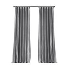 Platinum Blackout FauxSilk Taffeta Curtain Single Panel, 50"x96"