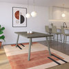 Amisco Horton 72" Dining Table, Greyish-Brown Tfl / Grey Metal