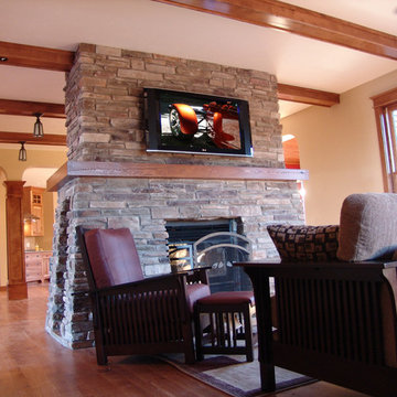 Craftsman Family Room Television Installation