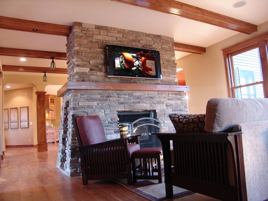 Craftsman Family Room Television Installation