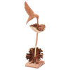 Novica Handmade Sipping Hummingbird Wood Sculpture