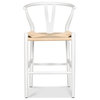 Poly and Bark Weave Counter Stool, White