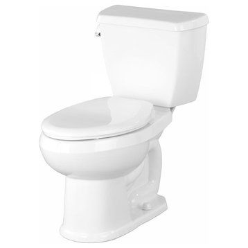 Gerber AV-21-802 Avalanche Two-Piece Round Front Toilet, 1.6 gpf, 12" Rough-In