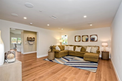 Inspiration for a coastal home theater remodel in San Diego