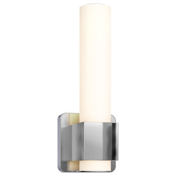 DALS Lighting LED Vanity Light, Square Glass, 5 CCT, Chrome 12"