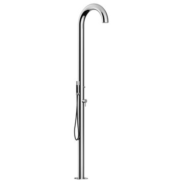 "Club" Free Standing Shower Column, Hot and Cold, Hand Spray and Hose