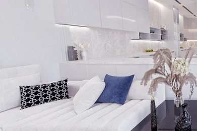 Cette photo montre un salon moderne.