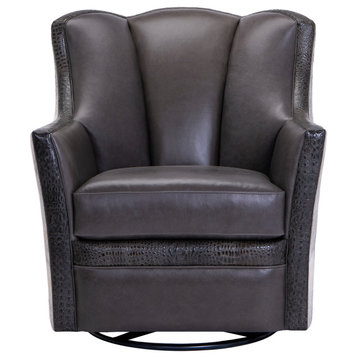Wyoming Gray Swivel Glider Accent Chair