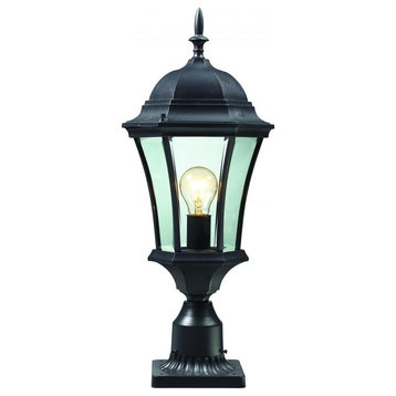 Black Wakefield 1 Light Outdoor Pier Mount Light With Clear Beveled Shade