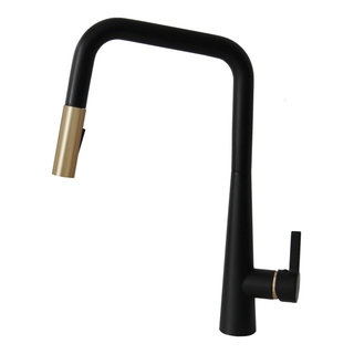 ROHL Campo Side Lever Pulldown Faucet - Unlacquered Brass With Industrial  Metal Lever Handle