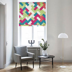 Quick Fix Washable Roman Window Shades Flat Fold , Glorious Colors - Roman Shades