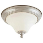 Nuvo Lighting - Nuvo Lighting 60/1826 Dupont - Two Light Flush Mount - Dupont Two Light Flush Mount Brushed Nickel Satin White ShadeUL: Suitable for damp locations, *Energy Star Qualified: n/a  *ADA Certified: n/a  *Number of Lights: Lamp: 2-*Wattage:75w Halogen bulb(s) *Bulb Included:No *Bulb Type:Halogen *Finish Type:Brushed Nickel