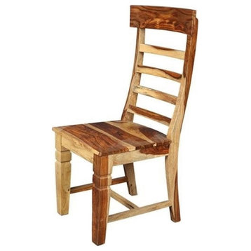 Porter Designs Taos Solid Sheesham Wood Ladderback Dining Side Chair