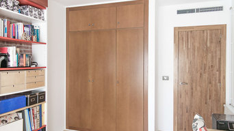 Puertas de armario forradas con vinilo adhesivo (antes)