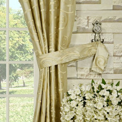 Rainbow Embroidered Scroll Versatile Pleat Dupioni Silk Curtains 4 Colors - Curtains