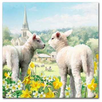 The Macneil Studio 'Easter Lambs' Canvas Art, 14"x14"