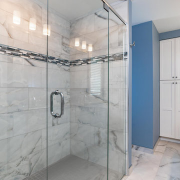 Coty Award Winning Modern Primary Accessible Bath With Lemurian Blue Granite