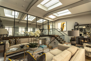 This is an example of a large modern living room in London.