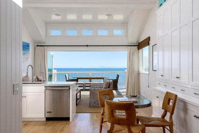 Example of a beach style living room design in Santa Barbara