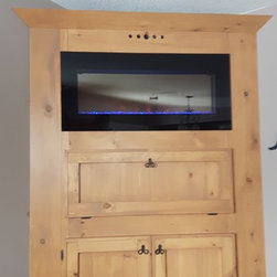 Custom Bar with Fireplace - Shelving