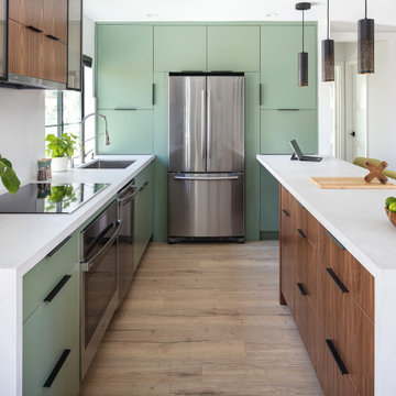 European modern meets Burbank farmhouse bungalow.