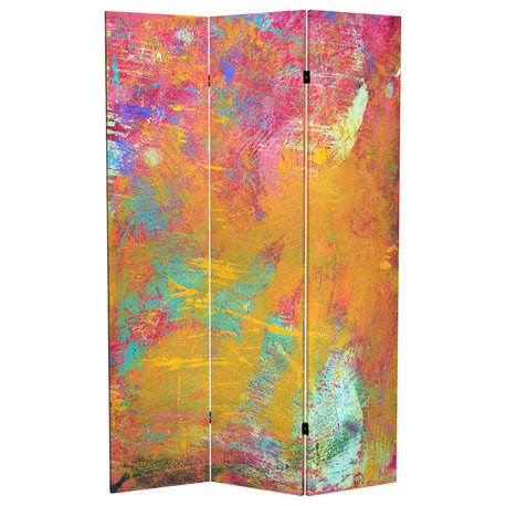 6' Tall Double Sided Color Wheel Canvas Room Divider
