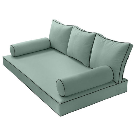 S3 Twin Size 6PC ContrastPipe Daybed Mattress Cushion Bolster Complete Set AD002