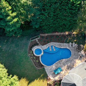 Basement With Exterior Pool & Porch Renovation