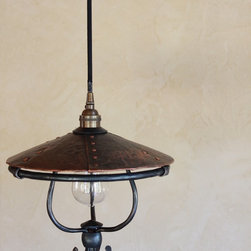 Riveted Copper Pendent - Pendant Lighting