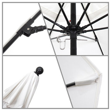7.5'  Black Push Lift Fiberglass Umbrella, Burgundy Pacifica