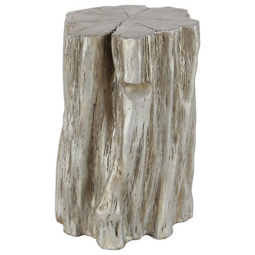 Eclectic Silver Fiberglass Accent Table 77591